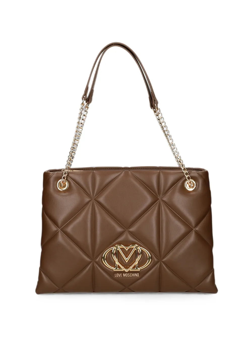 Love Moschino logo-plaque shoulder bag - Brown
