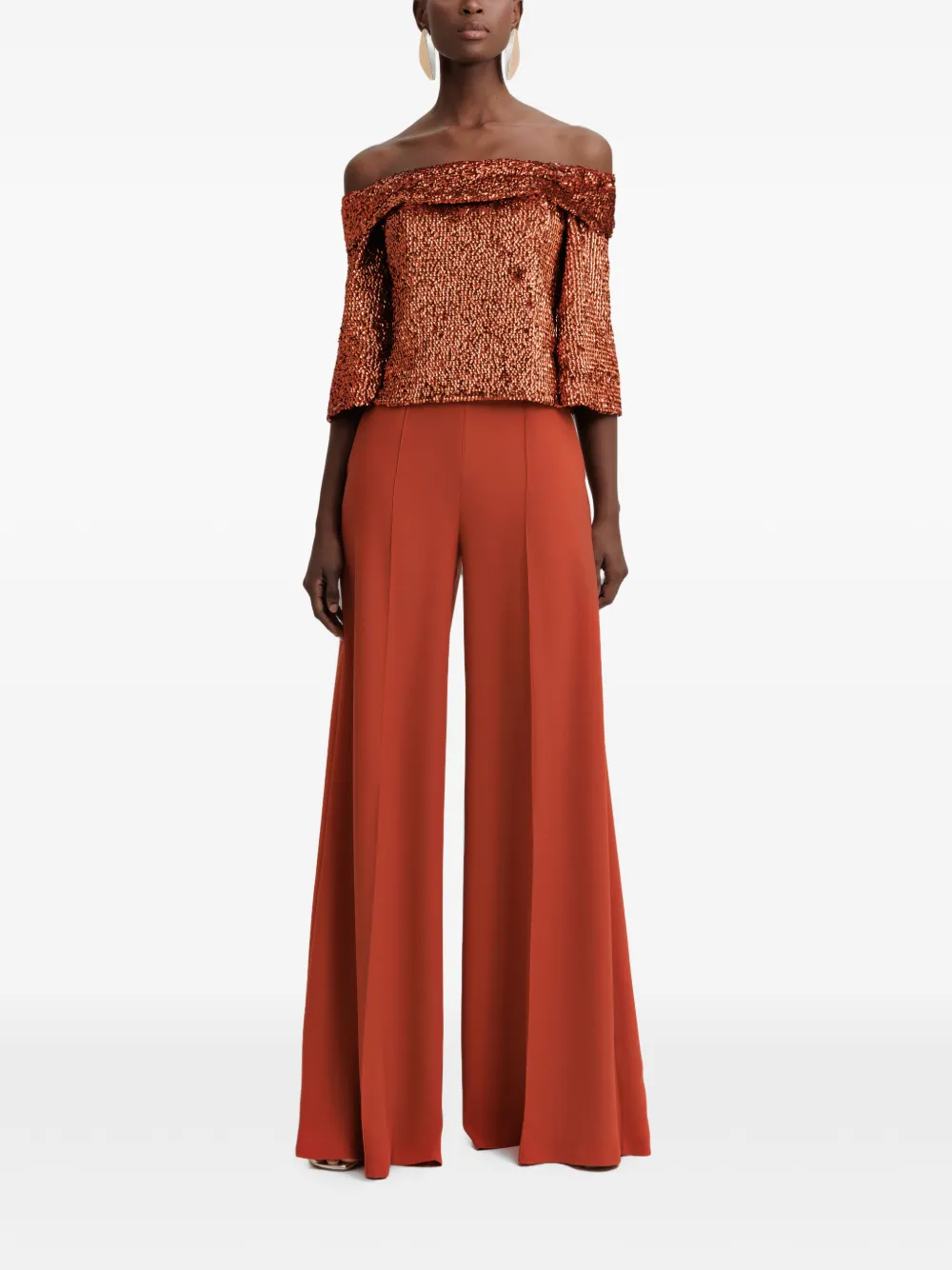 Gemy Maalouf Asymmetrische top met pailletten Oranje