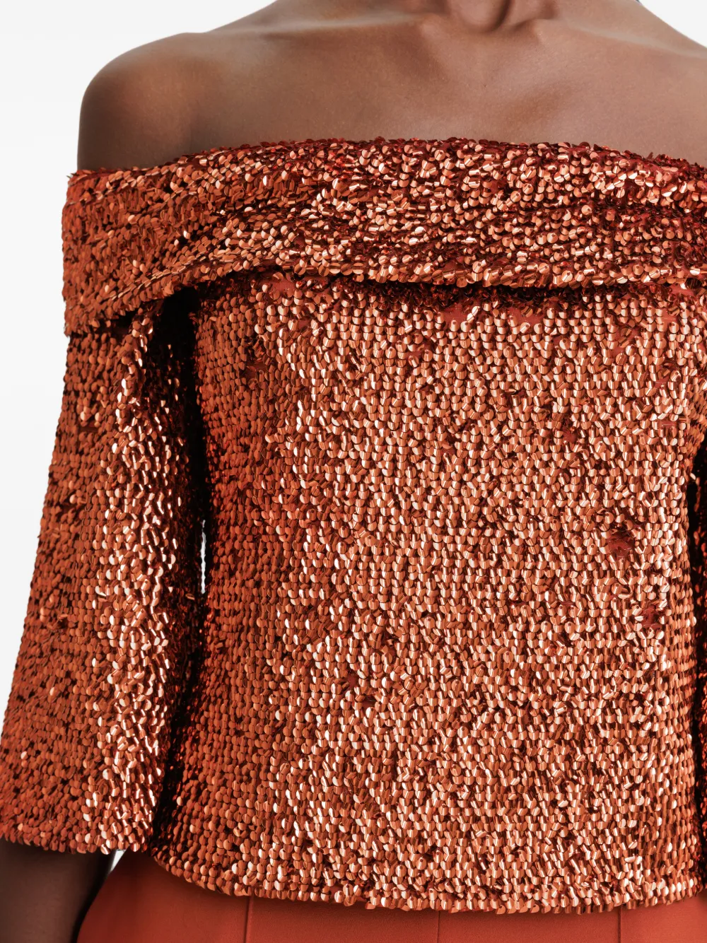 Gemy Maalouf Asymmetrische top met pailletten Oranje