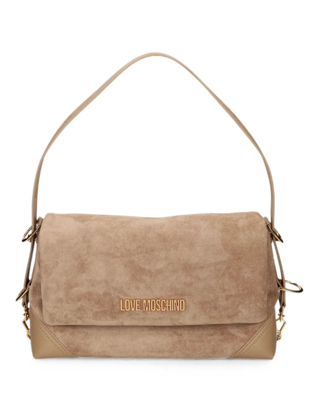 Love Moschino Borsa a spalla con placca logo - Toni neutri