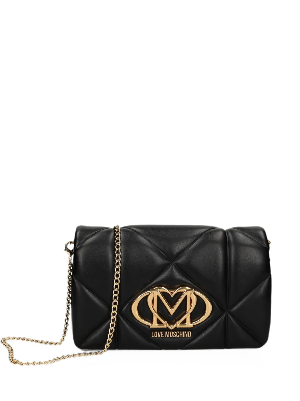 Love Moschino Umhängetasche mit Logo-Schild - Schwarz