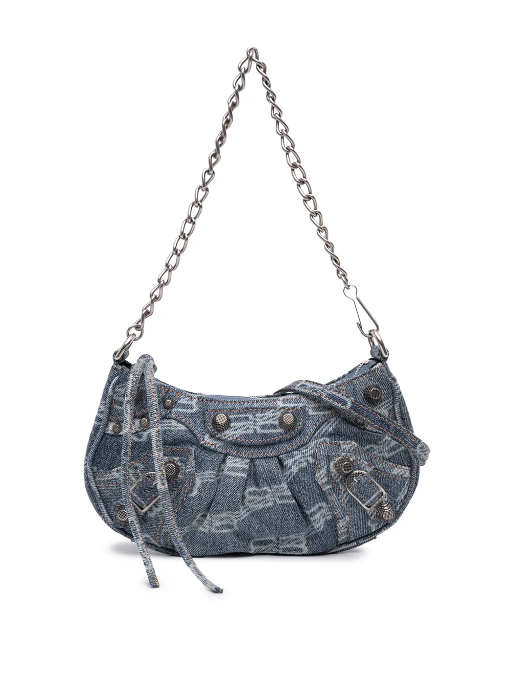 Balenciaga Pre-Owned 2022 Mini BB Monogram Denim Le Cagole satchel - Blu