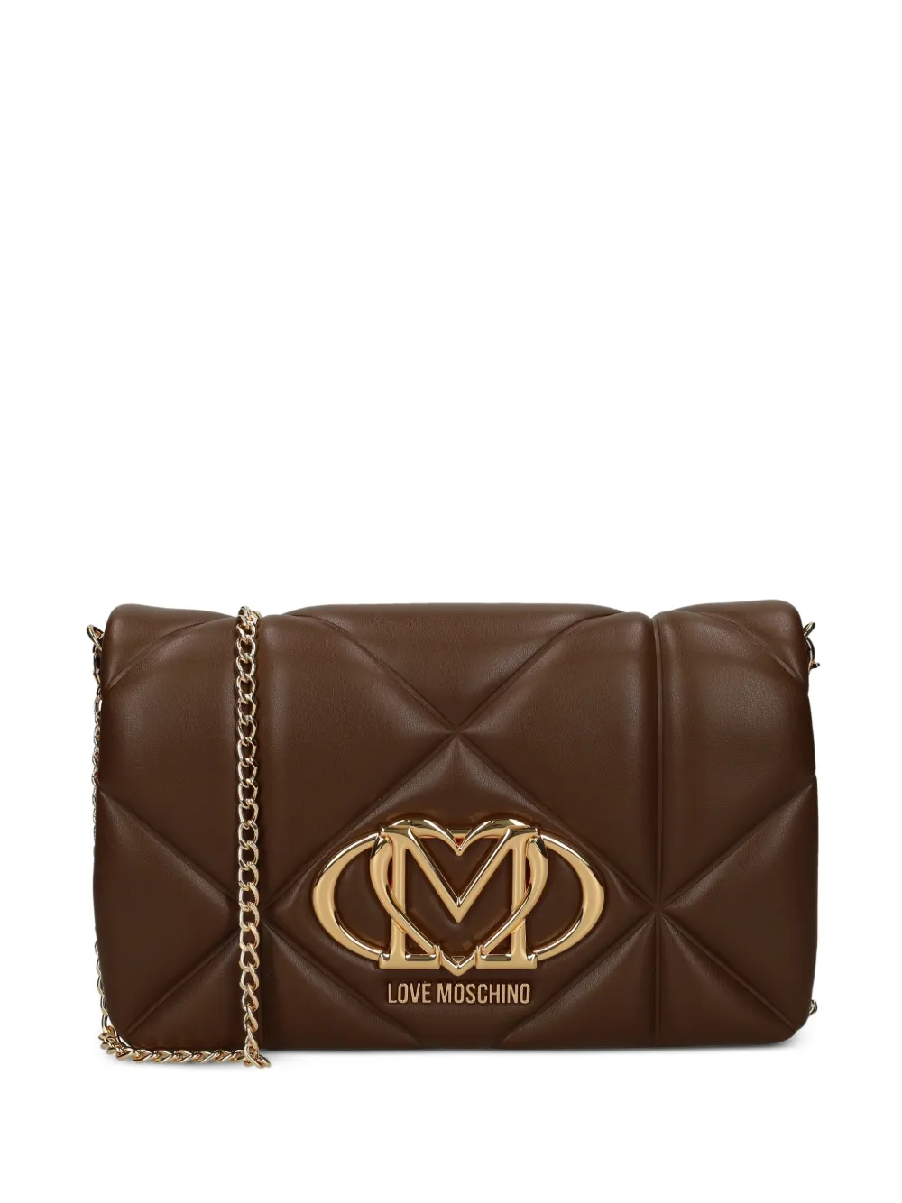 Love Moschino Umhängetasche mit Logo-Applikation - Braun