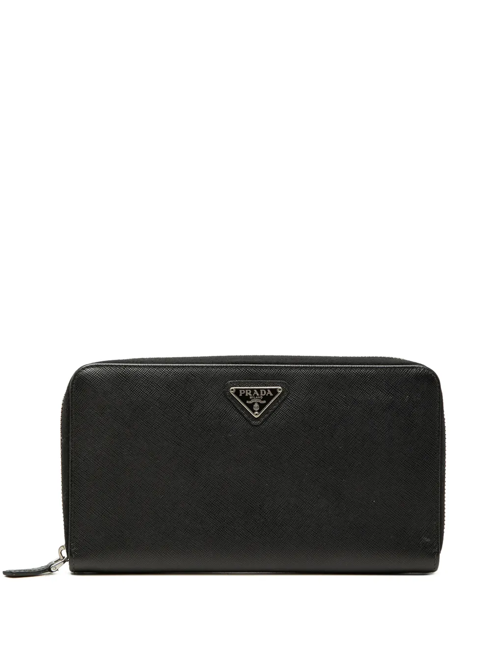 Prada Pre-Owned 2000-2013 längliches Saffiano Portemonnaie mit Reißverschluss - Schwarz