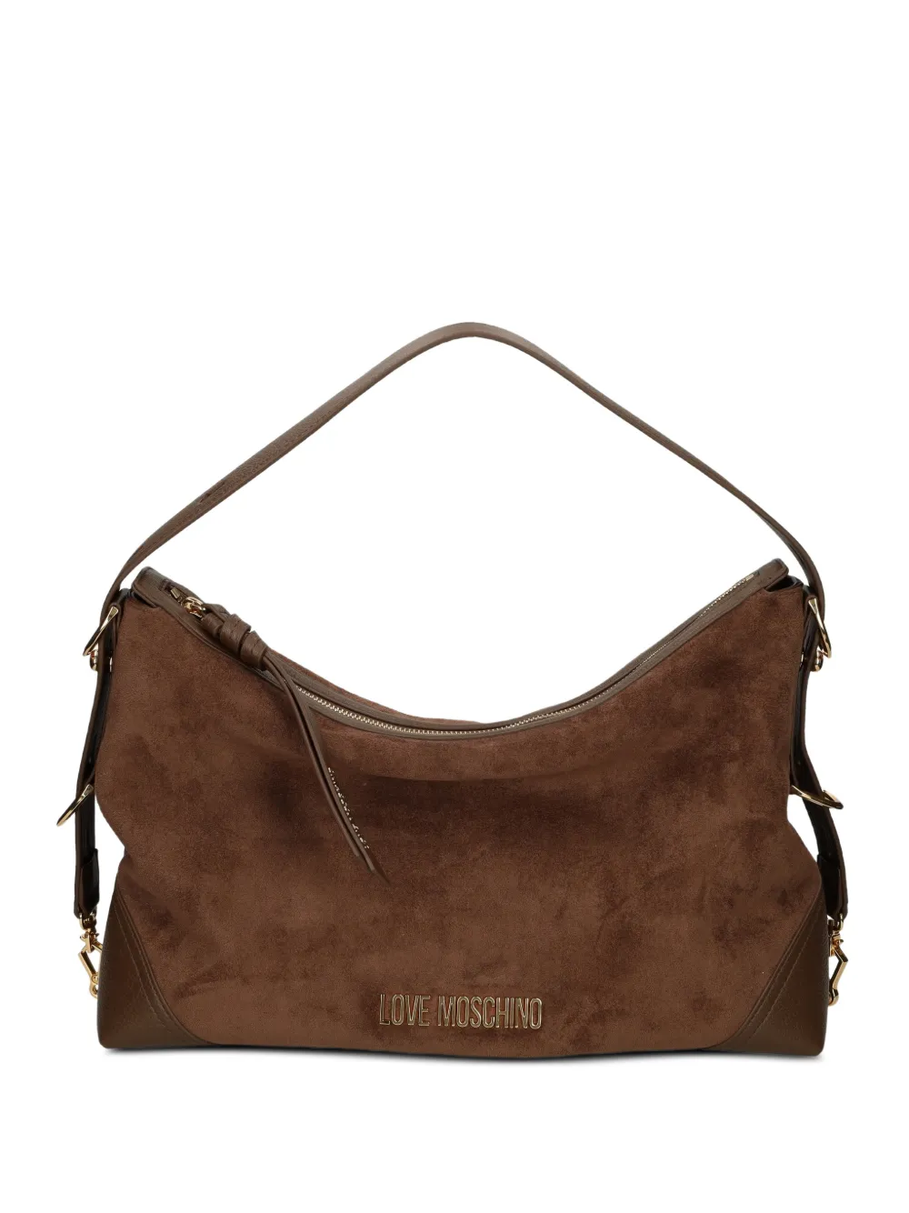 Love Moschino logo-appliqué shoulder bag - Braun