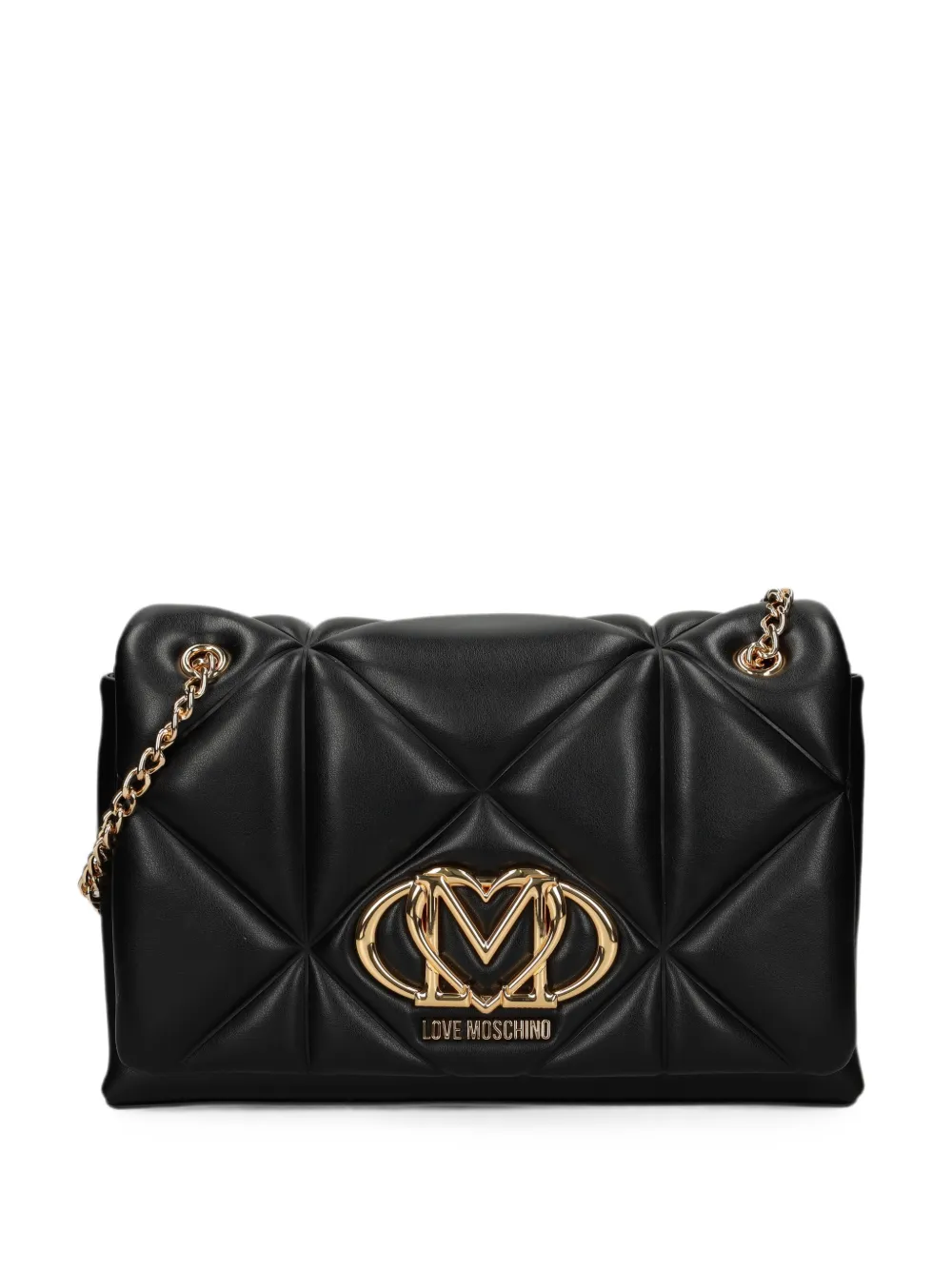 Love Moschino Schultertasche mit Logo-Applikation - Schwarz