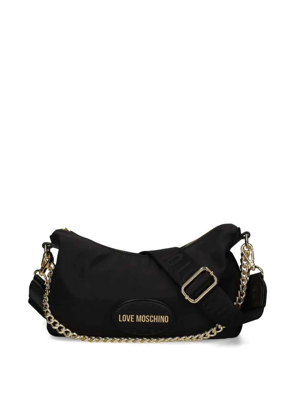 Love Moschino Schoudertas met logopatch Zwart