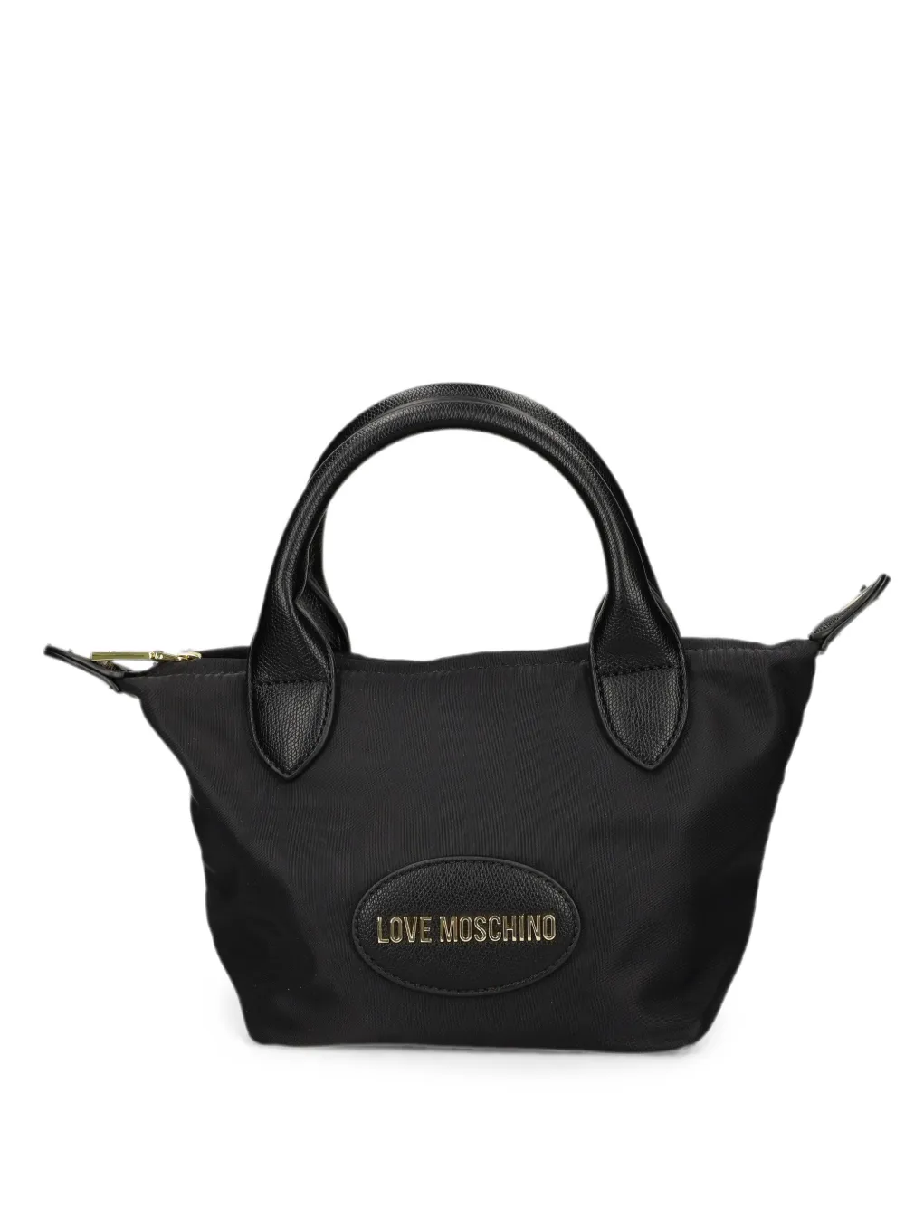 Love Moschino Borsa tote con placca logo - Nero