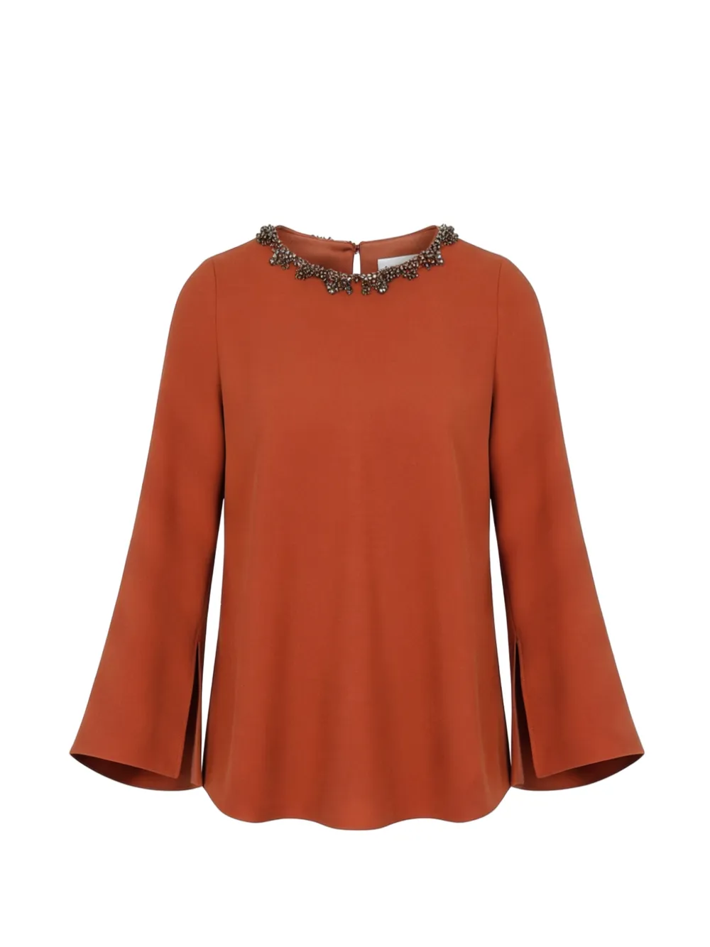 Gemy Maalouf beaded cowl-back top - Marrone