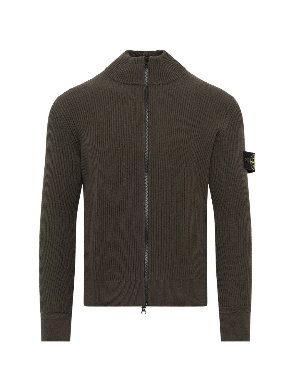 Stone Island 5100017 full-rib RWS woll Loose-fit zip-up jumper - Green