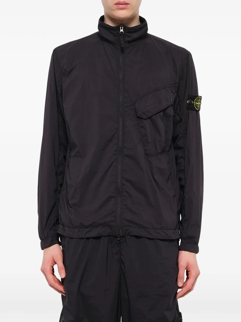 Stone Island Ultralight nylon stretch-TC shirtjack Zwart