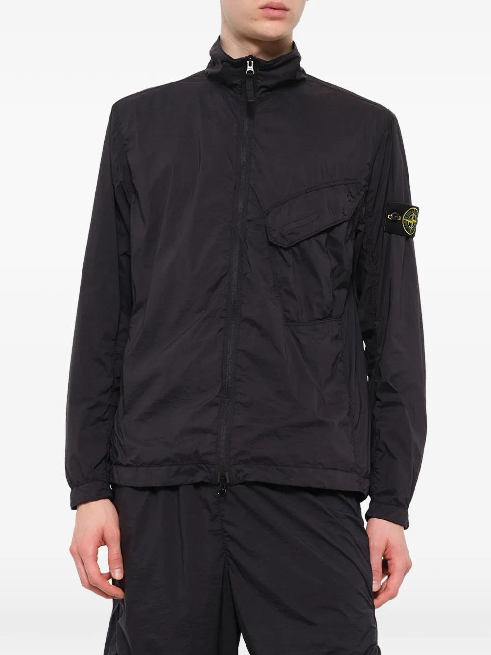 Stone Island Ultralight nylon stretch-TC shirtjack Zwart