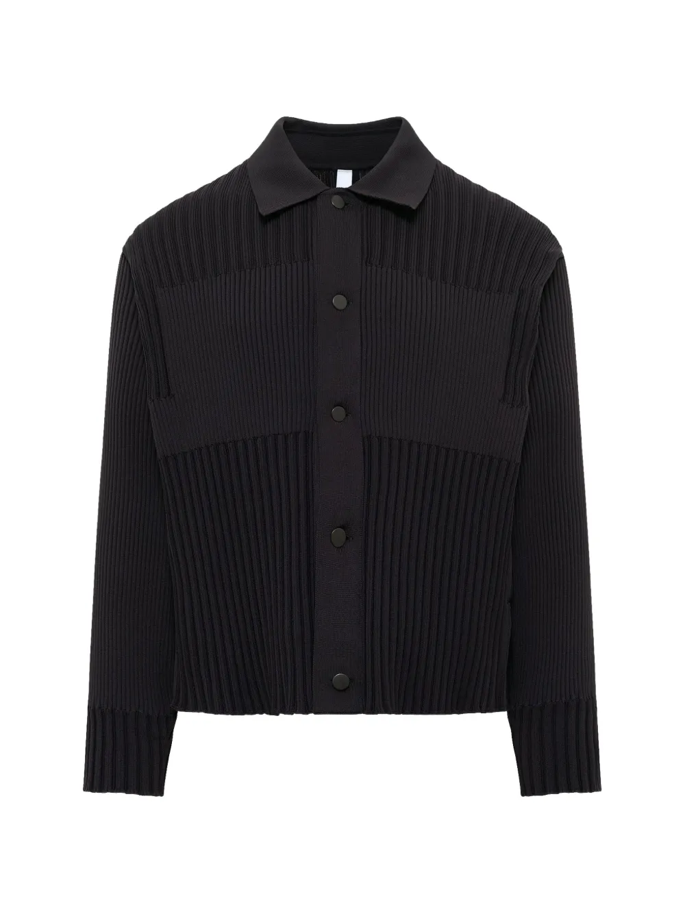 CFCL fluted shirt-collar cardigan - Nero
