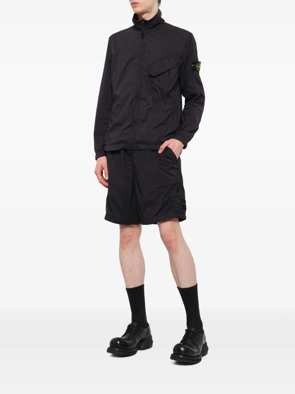 Stone Island Shorts met logopatch Zwart