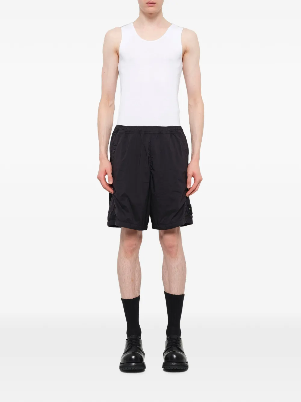 Stone Island Shorts met logopatch Zwart