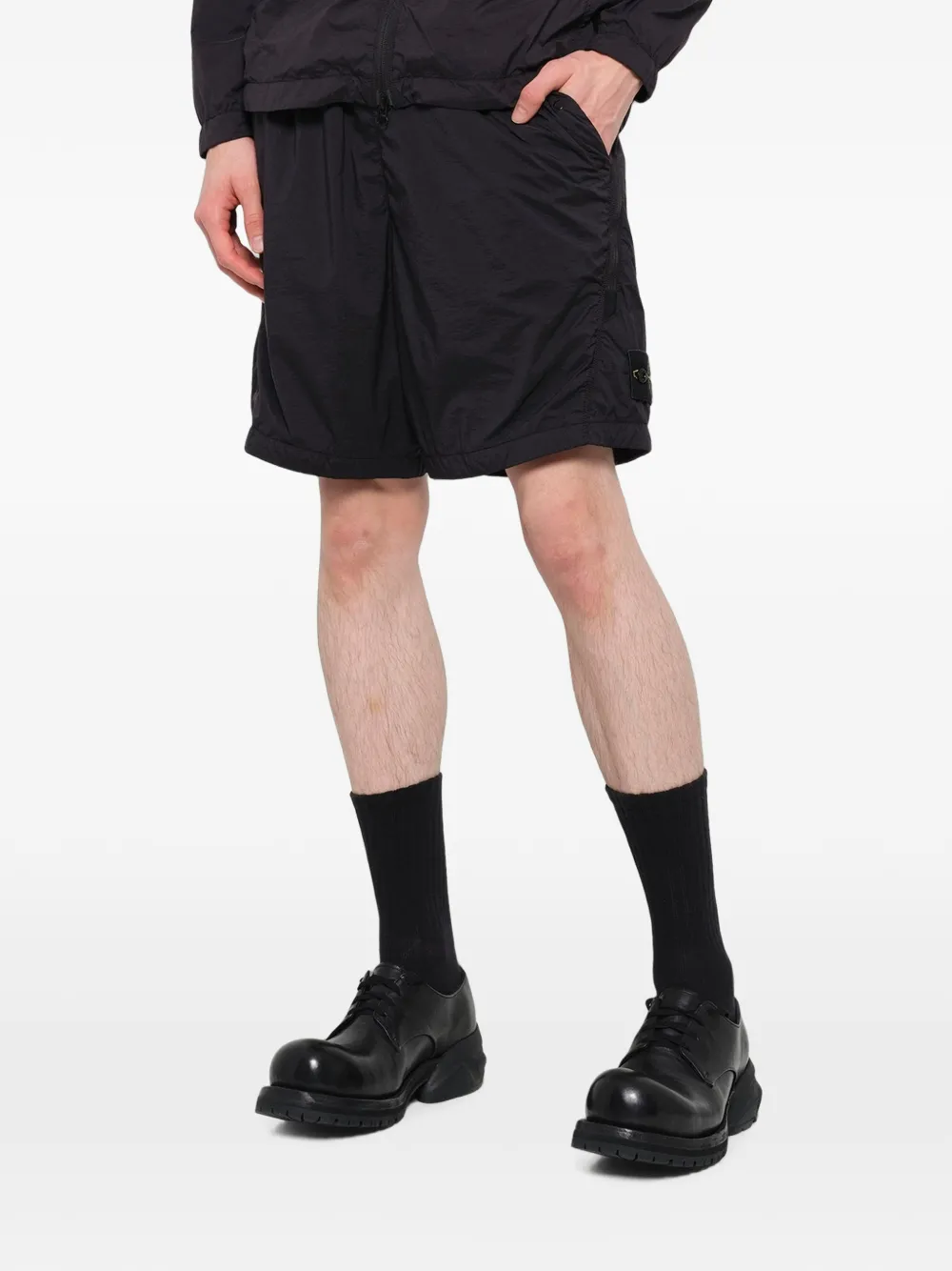 Stone Island Shorts met logopatch Zwart