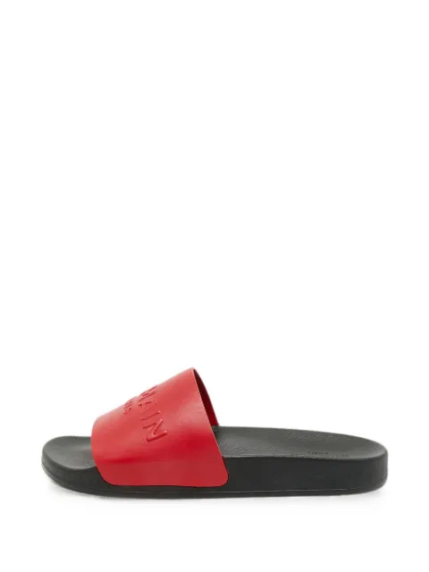 Balmain Pre-Owned logo-embossed leather sandals