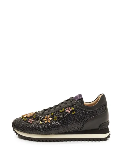 Le Silla sneakers i bast med krystaludsmykning