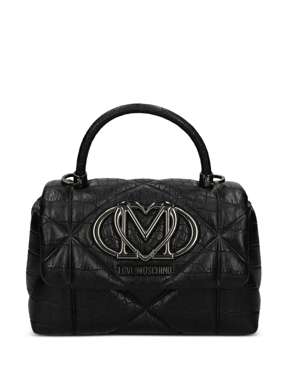 Love Moschino Shopper met logo applicatie Zwart