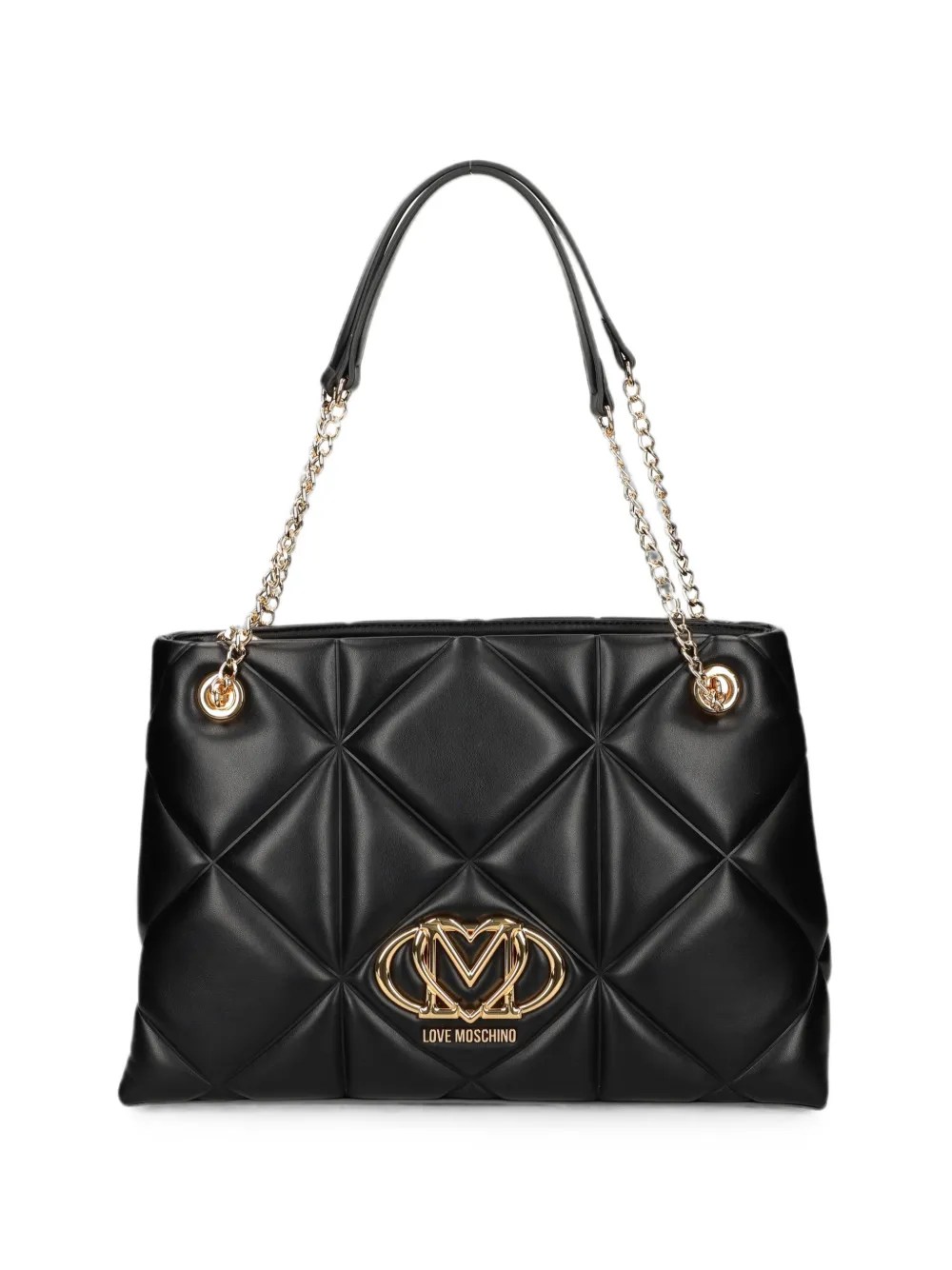 Love Moschino logo-plaque shoulder bag Zwart