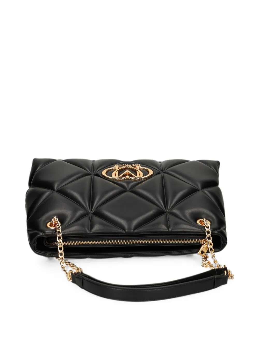 Love Moschino logo-plaque shoulder bag Zwart