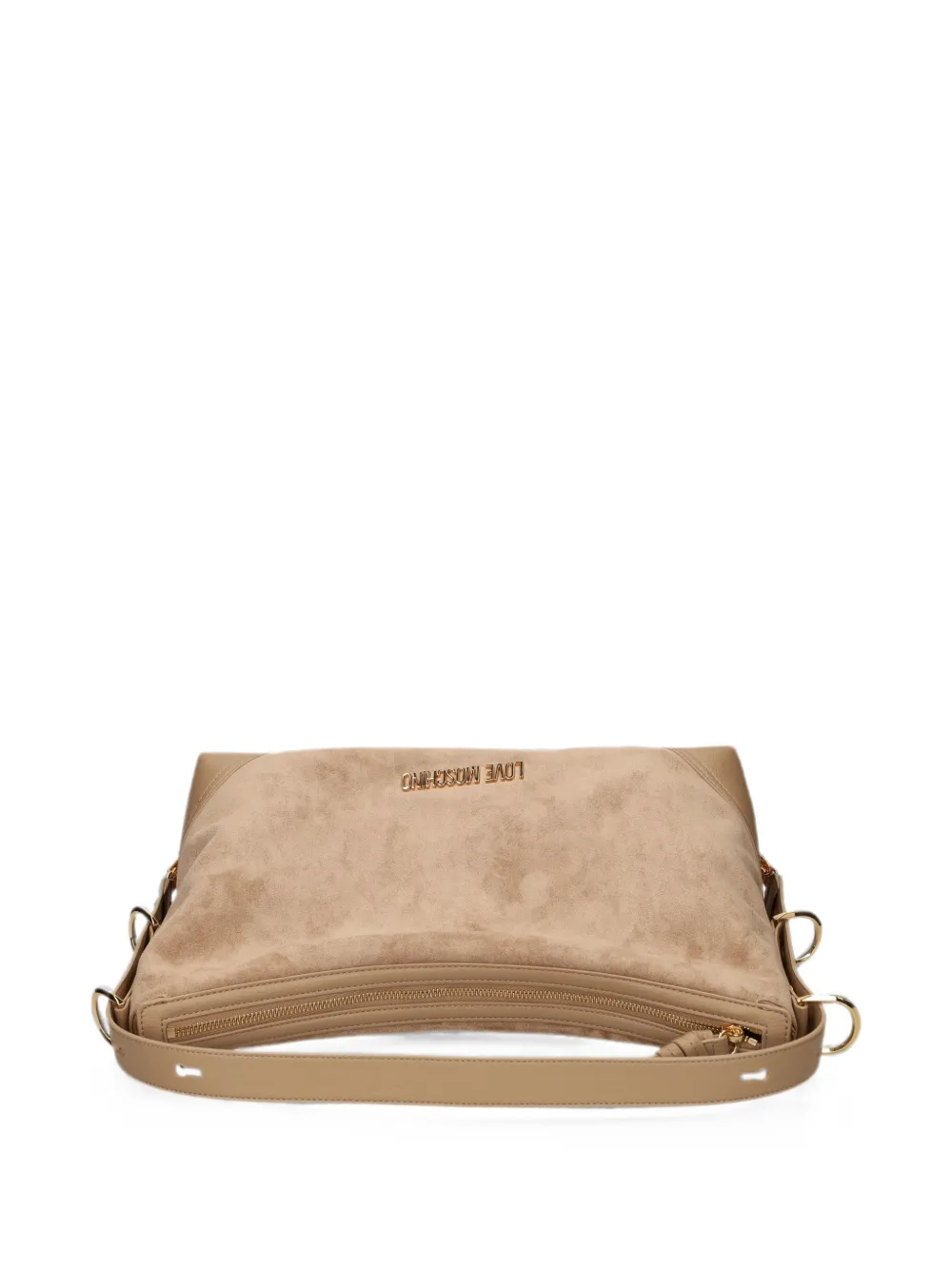 Love Moschino Schoudertas met logo-applicatie Beige