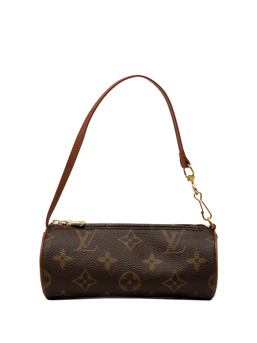 Pre-owned Louis Vuitton 1990-2010 Monogram Papillon Pochette Handbag In Brown