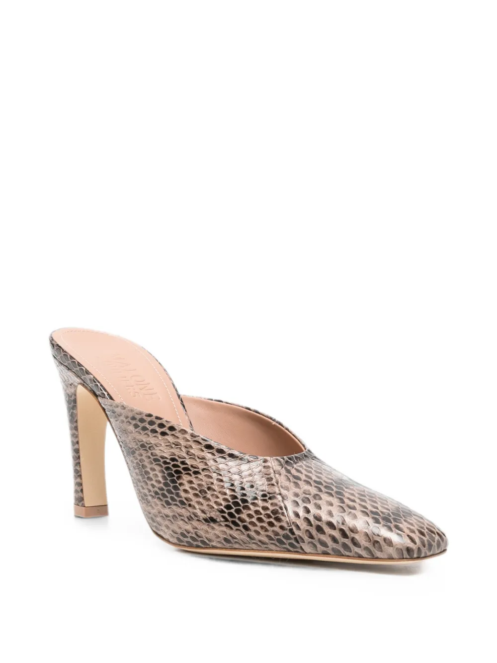 Malone Souliers Rowe snakeskin-effect mules Bruin