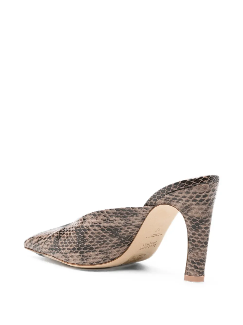 Malone Souliers Rowe snakeskin-effect mules Bruin