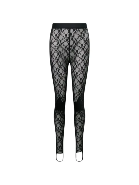 pushBUTTON star-patch floral-lace tights