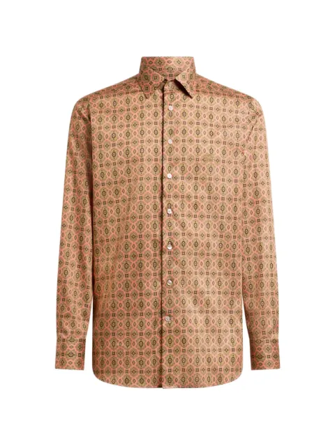 ETRO cotton satin shirt with medallion motif