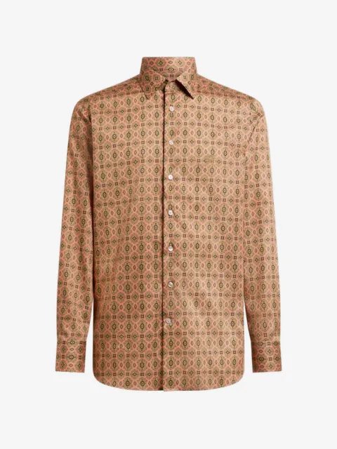 ETRO Baumwoll-Satinhemd mit Medaillon-Motiv