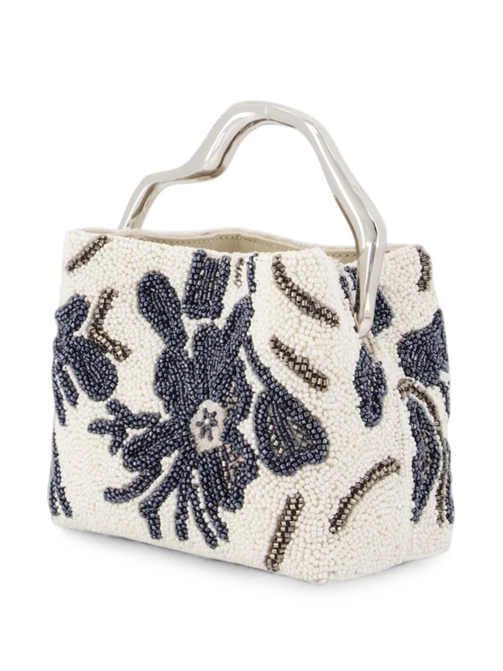 Cult Gaia Mini Solene beaded floral-print handbag - Toni neutri