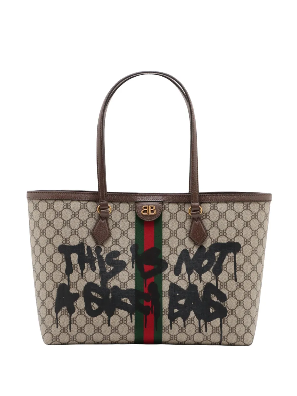 Balenciaga Pre-Owned 2015-2026 The Hacker Project Medium BB Supreme Graffiti Ophidia tote bag - Toni neutri
