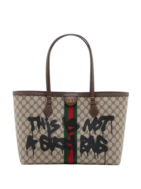 Balenciaga Pre-Owned 2015-2026 The Hacker Project Medium BB Supreme Graffiti Ophidia tote bag