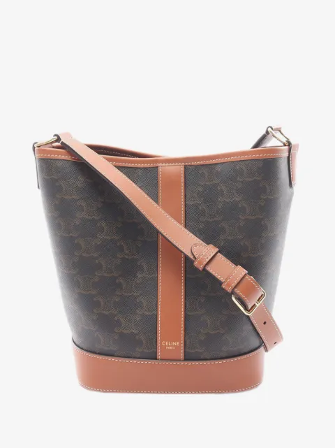 Celine Pre-Owned 2023-2024 Small Triomphe Coated Canvas bucket bag