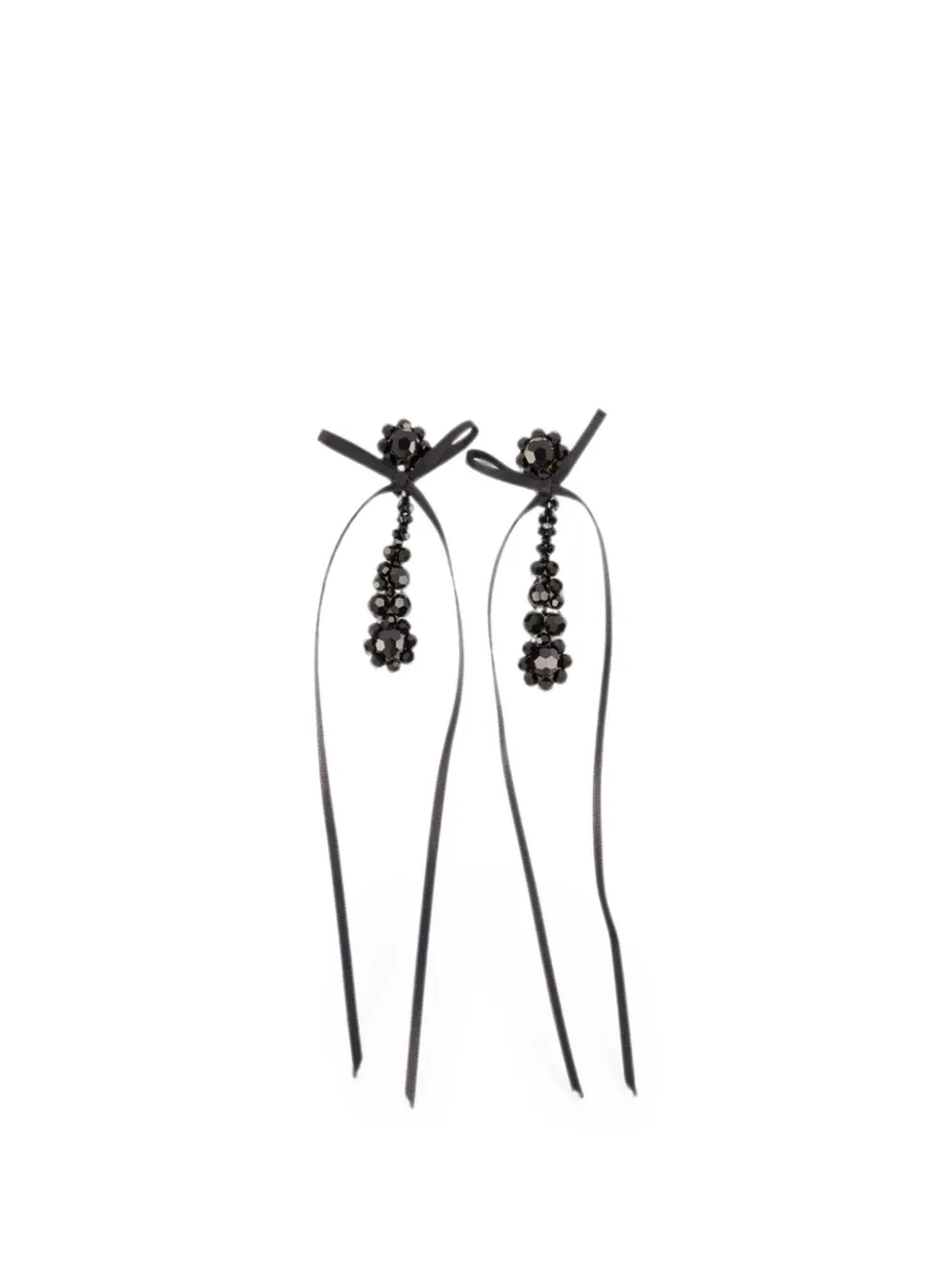 Simone Rocha Victorian Drip bow-detail earrings - Nero