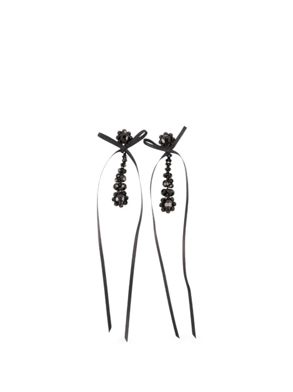 Simone Rocha Victorian Drip Bow-detail Earrings in Black