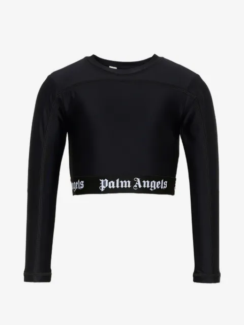 Palm Angels Kids playera corta con franja del logo