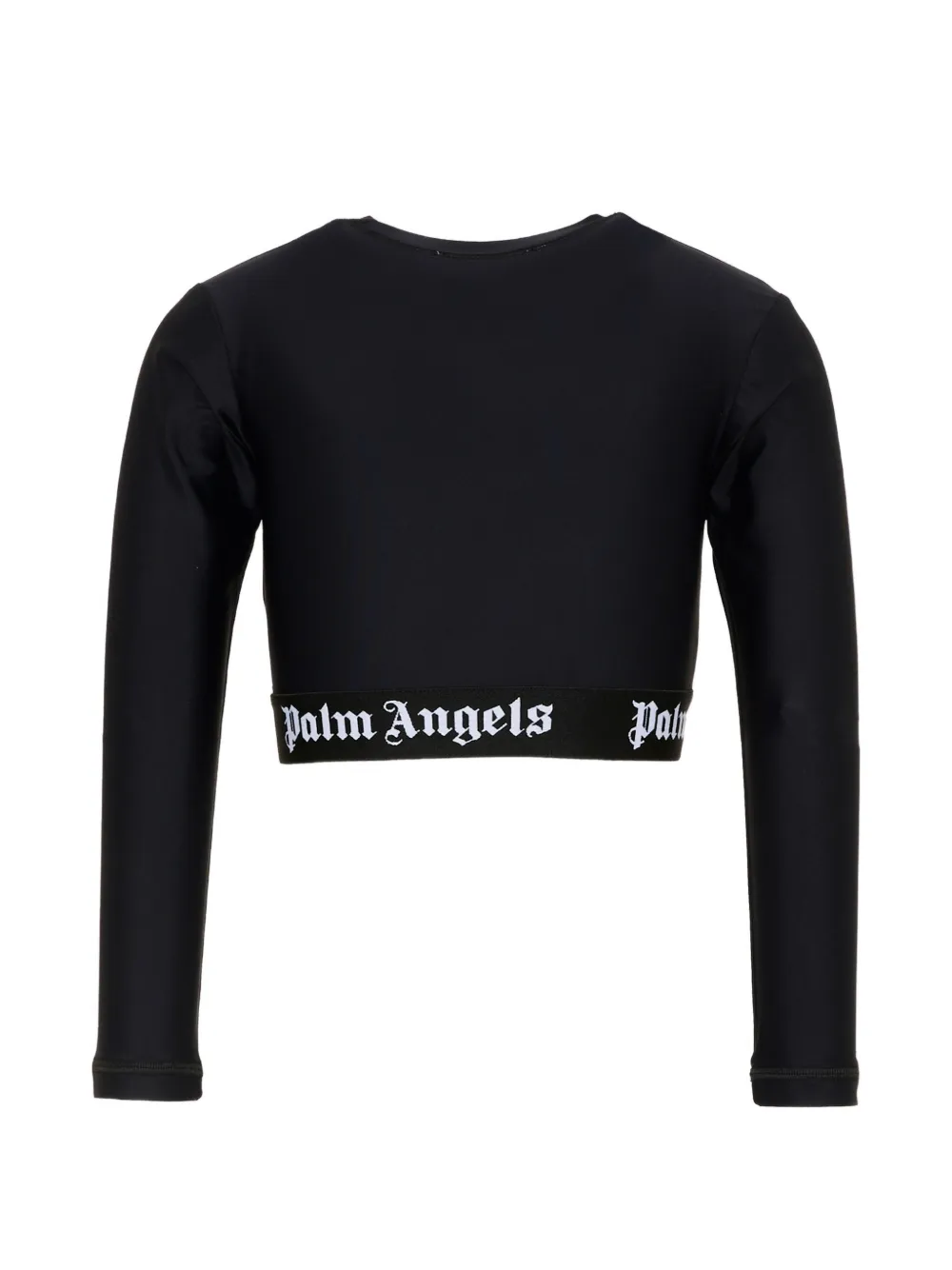 Palm Angels Kids Cropped T-shirt Zwart