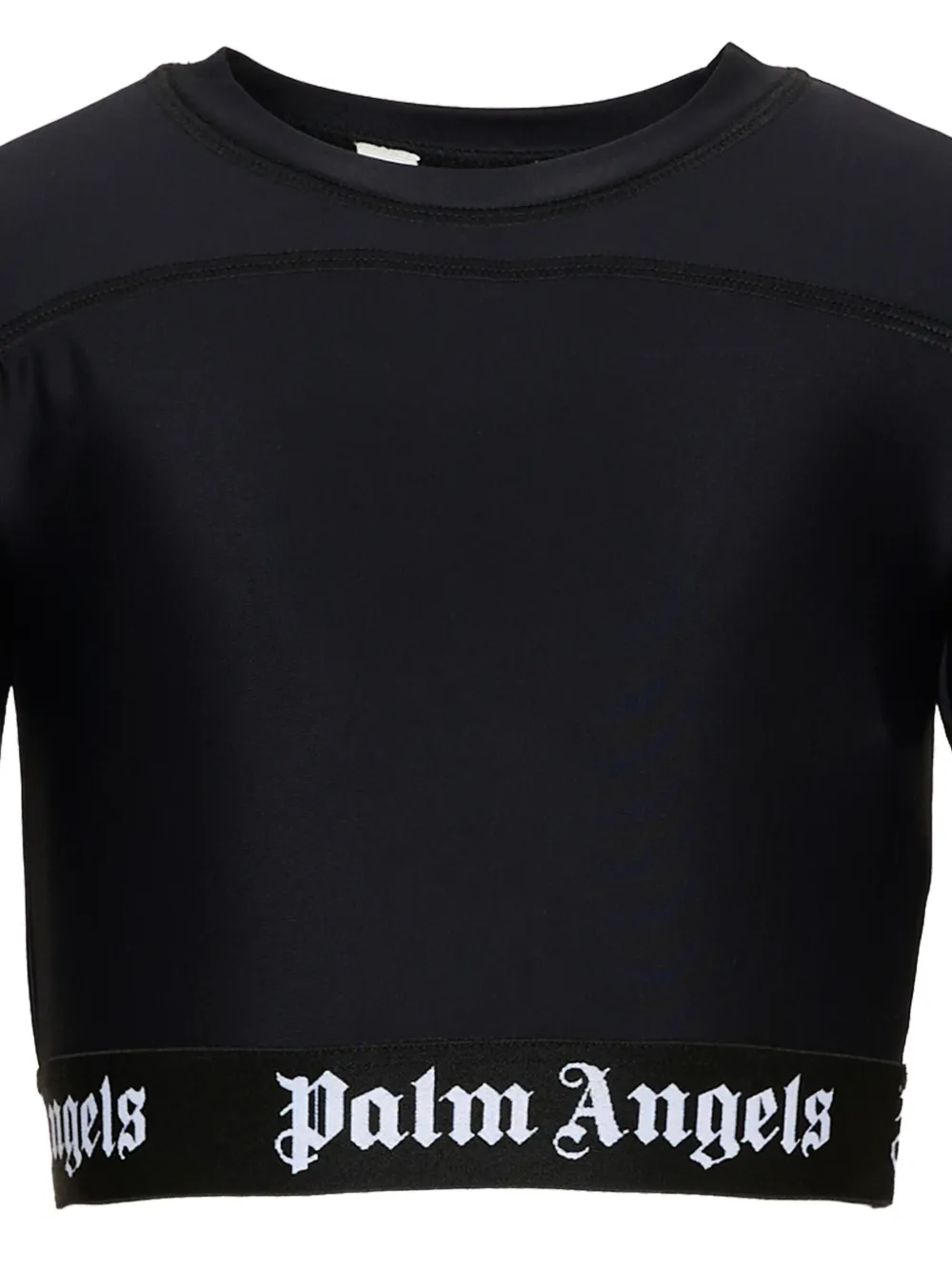 Palm Angels Kids Cropped T-shirt Zwart
