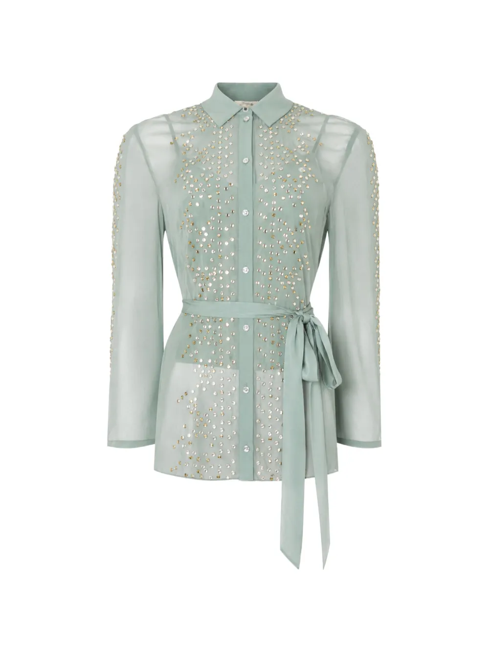 Temperley London Oberon crystal-embellished belted shirt