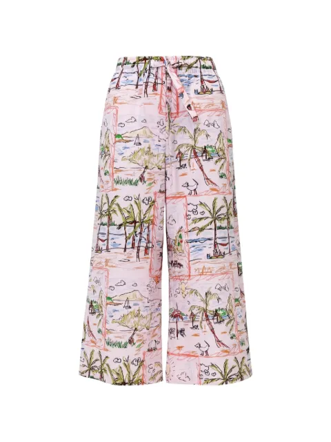 Odeeh graphic-print wide-leg trousers