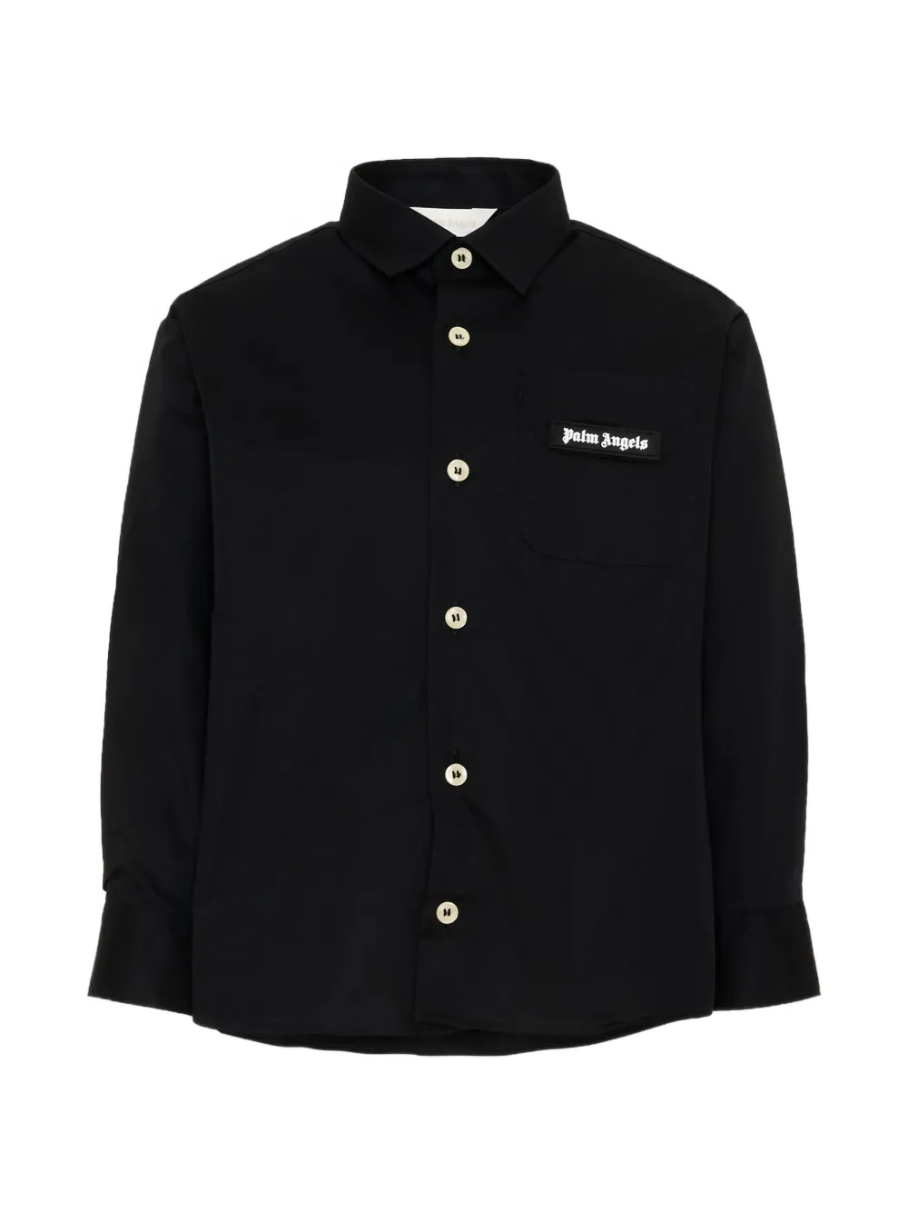 Palm Angels Kids logo-print shirt - Nero