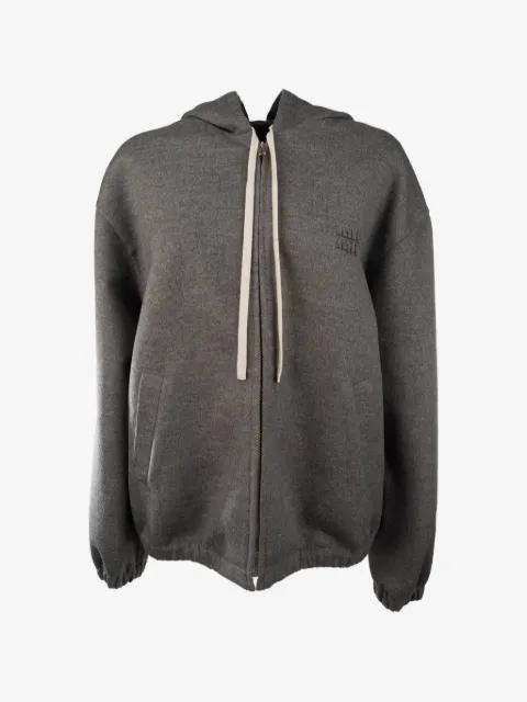 Miu Miu hoodie con parche del logo y cordones