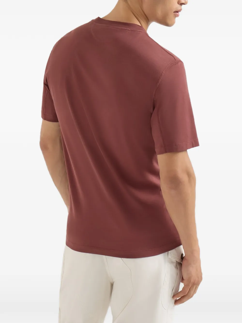 Brunello Cucinelli cotton jersey crew neck T-shirt with logo Rood