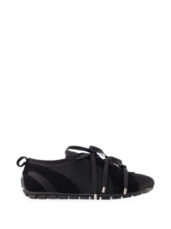 Simone Rocha Ballerina Grip Satin Sneakers in Black