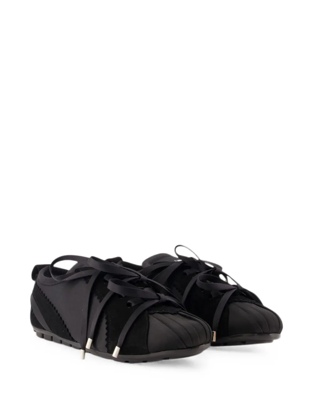 Simone Rocha Ballerina Grip satin sneakers Zwart