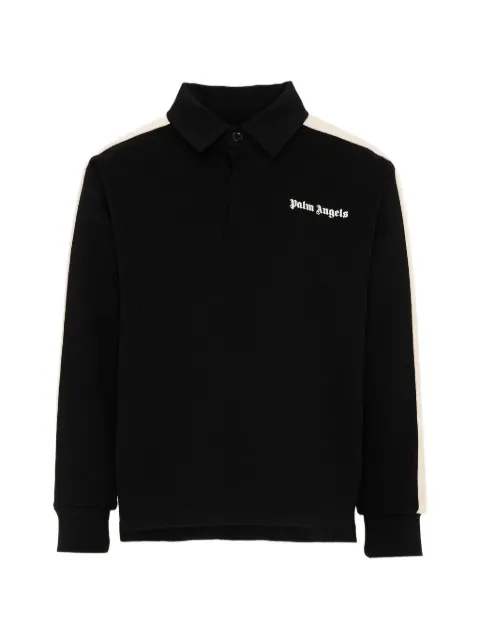 Palm Angels Kids polo à logo imprimé et rayures latérales
