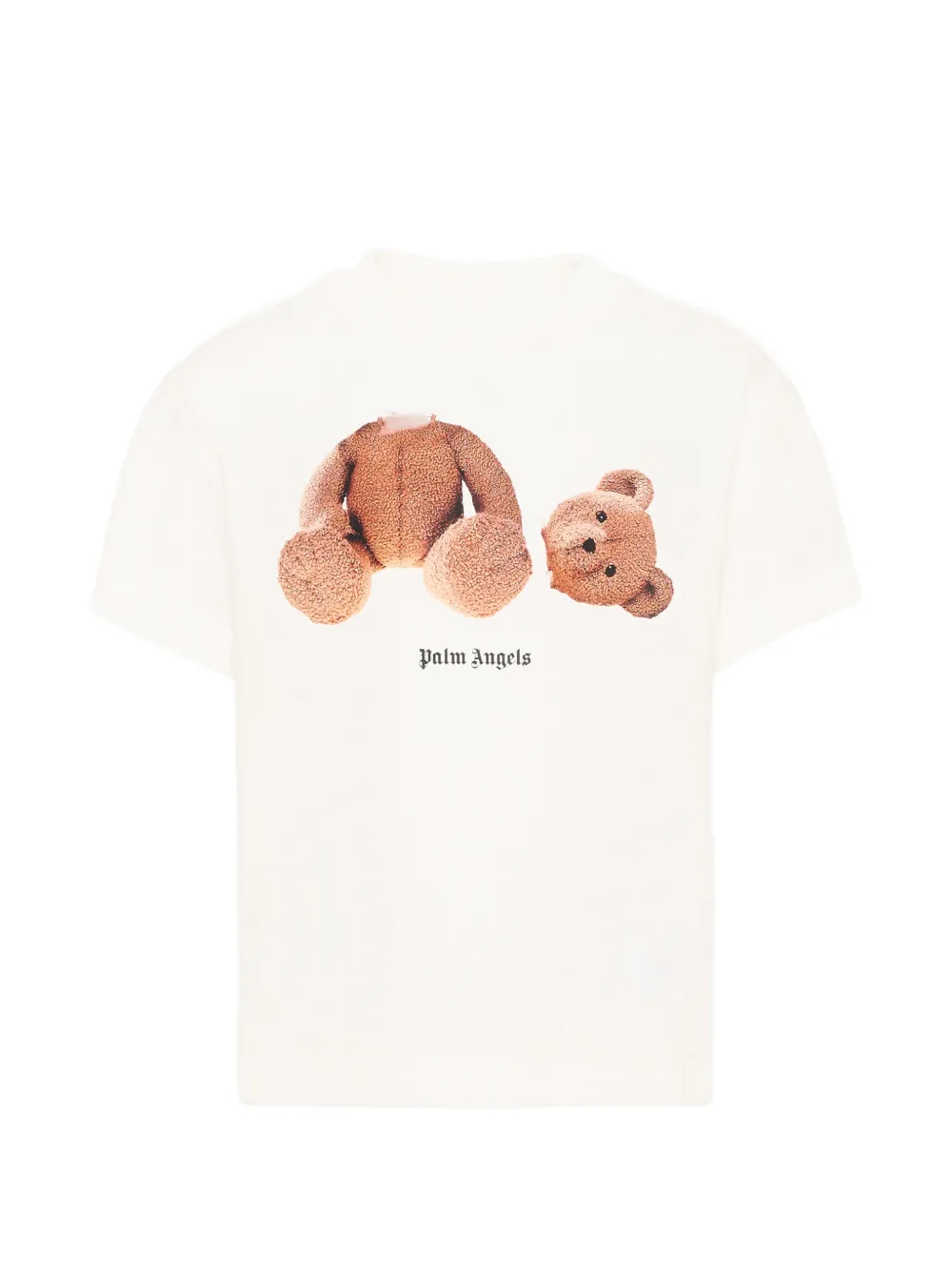 Palm Angels Kids bear-motif logo-print T-shirt - Bianco